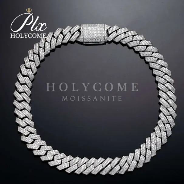 Sier Ice Out 12mm 15mm 18mm 20mm Diamond Chain Mens Moissanite Rapper Hip Hop Chain Cuban Link Gift_ipsvogv.com