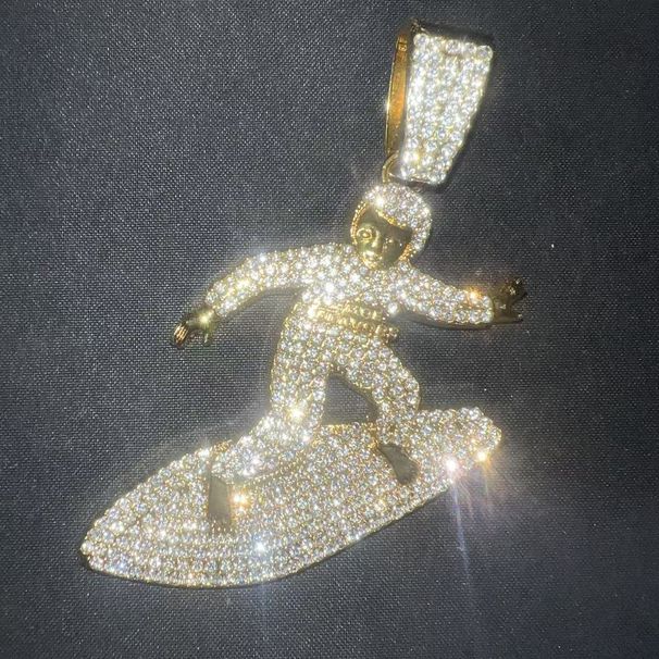 Hip-Hop Kid Ski High-Quality Fashion Square Diamond Alloy Cuban Chain Necklace Pendant_ipsvogv.com