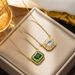 New Kratos Swiss Green Topaz Pendant Women's Plating Inlaid Stone Colorful Necklace_ipsvogv.com