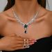 Women’s Jewelry Set Fashion Jewelry Set Red Crystal Five Pointed Star Necklace Earrings Bride Wedding Jewelry Set_ipsvogv.com