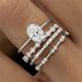 Sanjie's New Four Piece With Diamonds, Zircon Flowers, Engagement Anniversary Luxury Jewelry Ring Set_ipsvogv.com