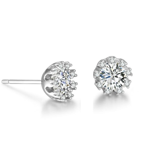 Unisex hot jewelry Korean fashion earrings Zircon platinum/rose gold earrings_ipsvogv.com