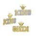 Men's Jewelry Hip Hop King Letter Pendant Necklace With Diamond Accents, Gold Plated Brass Chain, 60cm Length Diamond Pendant Necklace_ipsvogv.com