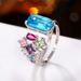 Cao Shi Exaggerates Light Luxury Zircon Open Finger Ring with Small Design, Advanced Sense Ring, Fashionable and_ipsvogv.com