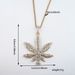 Unisex Hot Selling Jewelry Hip Hop Diamond Maple Leaf Pendant Necklace Fashion Pendant Necklace_ipsvogv.com