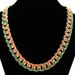 Hip hop cool and domineering drop oil colored Cuban necklace trendy men's street dance neck collarbone chain accessories_ipsvogv.com