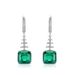 Light Luxury Emerald Green Square Diamond Earrings For Women S925 Silver Inlaid Crack Inclusions Artificial Gemstone Earrings_ipsvogv.com