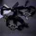 New Vampire Fashion Ribbon Choker Halloween Lace Velvet Punk Necklace Pendant For Women_ipsvogv.com