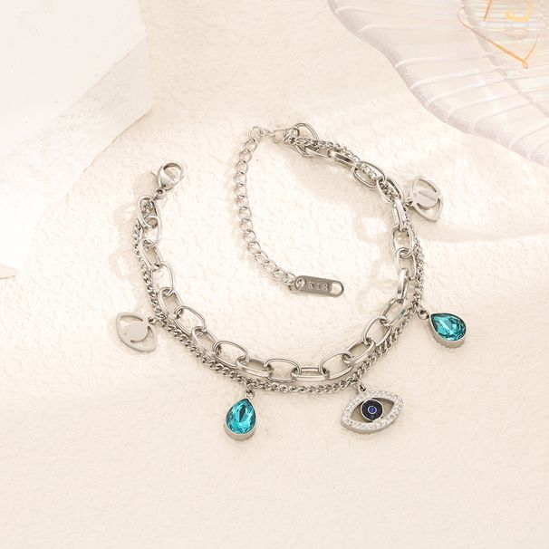Titanium Steel Demon Eye Bracelet Simple and Colorless Ins Plating Real Gold Ornament Live Style_ipsvogv.com