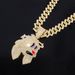 Unisex Jewelry Fashion Personality Magic Hat Rabbit Head Pendant Necklace Men's High End Full Diamond Cuban Chain_ipsvogv.com