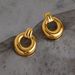 Spot Factory INS Plated Titanium Steel Retro Polished Hoop Earrings Dancer Jewelry_ipsvogv.com