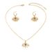 Angel Eye Hip Hop Jewelry Set - Diamond Accent Earrings & Long Clavicle Chain Necklace For Women, Trendy Streetwear Accessories_ipsvogv.com