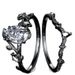 Branch Cross Gun Black Pair Inlaid With White Zircon Ladies Ins Thorn Ring_ipsvogv.com