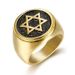 New Israeli Jewish Titanium Steel Gold-Plated Star Of David Men's Ring_ipsvogv.com