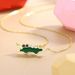 Women’s Jewelry Set Fashion Small Crocodile Necklace Sterling Silver 14K Gold Creative Niche Girl Heart Clavicle Chain Enamel Drip Glue Necklace_ipsvogv.com
