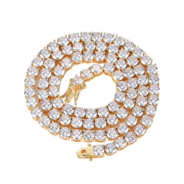 Men's Jewelry Tennis Chain 3mm4mm5mm Zircon Necklace Tennis Chain Bracelet Single Row Necklace Hip Hop Jewelry_ipsvogv.com