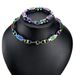Rainbow Iridescent Stainless Steel 8.5mm Width Man's Woman's Necklace Bracelet Chain Jewelry_ipsvogv.com