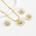 version of Korean style fresh and sweet women's earring necklace set, personalized flower exaggerated design, index_ipsvogv.com