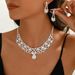 Pinduoduo Water Drop Tassel Necklace Earrings Bracelet Set High-end Versatile Dress Jewelry_ipsvogv.com