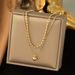 Gold Plated Double-layer Necklace, Round Bead Titanium Steel, Non Fading Collarbone Chain, Ins, Cool Style, High-end_ipsvogv.com