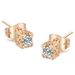 Unisex popular jewelry Korean four claw earrings micro inlaid platinum/rose gold earrings_ipsvogv.com