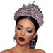Youlapan Luxury Bridal Headwear Crown AB Colorful Diamond Necklace Earrings Three Piece Set Hair Accessories HP193_ipsvogv.com