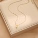 Korean version of minimalist and indifferent style titanium steel small gold brick square pendant necklace, popular_ipsvogv.com