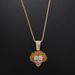 Unisex Popular Hip Hop Full Diamond Clown Necklace Pendant Punk Style Men's Pendant Light Luxury Women's Accessories_ipsvogv.com