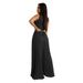 Women's Clothing sleeveless temperament casual V neck waist pleated loose wide leg jumpsuit_ipsvogv.com