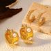 Women’s Jewelry Set Fashion Stainless Steel Plated With Gold New High End Fashionable And Versatile C Shaped Spiral Zircon Earrings_ipsvogv.com