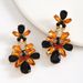 Colorful Christmas simple earrings Fashionable and atmospheric handmade Halloween big flower earrings_ipsvogv.com