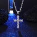 Cross Diamond Pendant Men's Rhinestone Hip Hop Necklace_ipsvogv.com