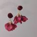 Unisex Burning Romance~Super Fairy Retro Rose Flower Tassel Earrings Ear Clips High End Niche Temperament Holiday Style_ipsvogv.com