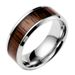 ring popular couple wedding ring inlaid teak titanium steel ring stainless steel jewelry_ipsvogv.com