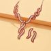 2024 Set Earrings Two-Piece Elegant Women's Necklace Chain Wedding Evening Dress Banquet Accessories_ipsvogv.com