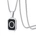 hot selling stainless steel 26 English men and women fashion black square capital English titanium steel necklace_ipsvogv.com