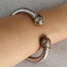 Stainless Steel Trend Retro Twist Ball Open Bracelet Titanium Steel Adjustable Cable Rope Bracelet_ipsvogv.com