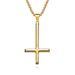 Men's Jewelry Pope Titanium Steel Reverse Cross Necklace St. Peter Inverted Simple Cross Pendant Jewelry_ipsvogv.com