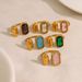 Stainless Steel Glass Zirconium Exaggerated Ring High End Ins Open Ring Titanium Steel Female Jewelry_ipsvogv.com