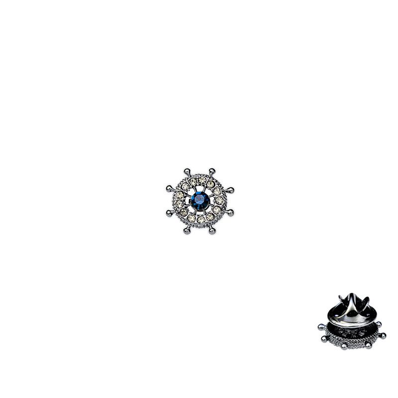 Men's Jewelry Crystal Rudder Small Tie Pin Buckle Tie Tack With Chains Gold Tie Clip_ipsvogv.com