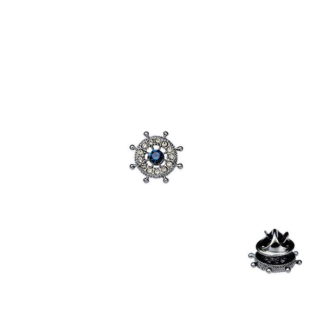 Men's Jewelry Crystal Rudder Small Tie Pin Buckle Tie Tack With Chains Gold Tie Clip_ipsvogv.com