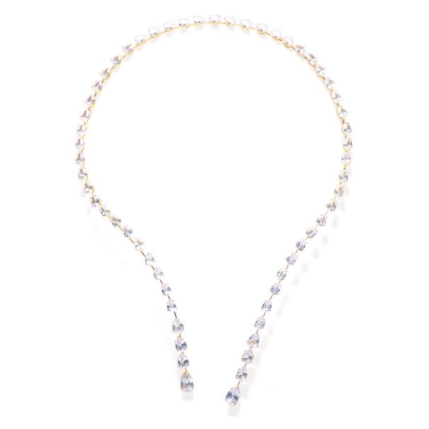 New Hot Zircon Necklace Versatile Fashion Water Drop Open Collar Sexy Collarbone Chain Necklace06_ipsvogv.com