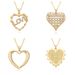 Sweet Copper Plated Gold Ladies Lovely Love Heart Love Pendant Necklace Full Of Diamonds New Zircon Colored Diamonds_ipsvogv.com