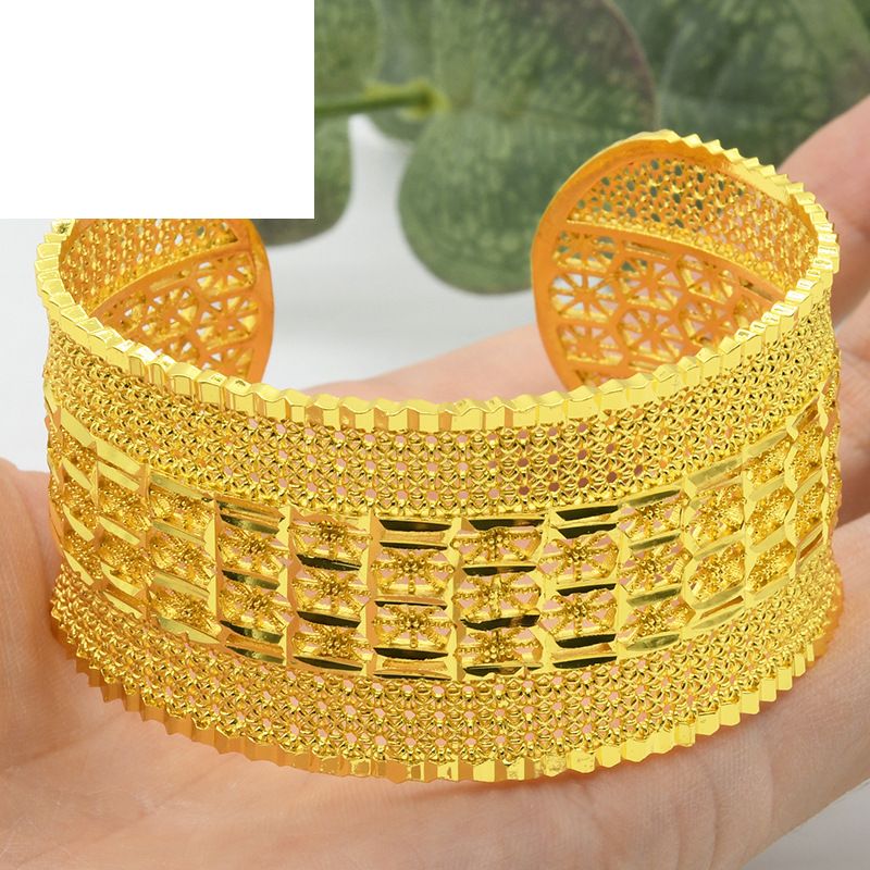 Bangles open copper bracelet bridal wedding hollow bracelet Middle Eastern women's sand gold jewelry bracelet jewelry wholesale_ipsvogv.com