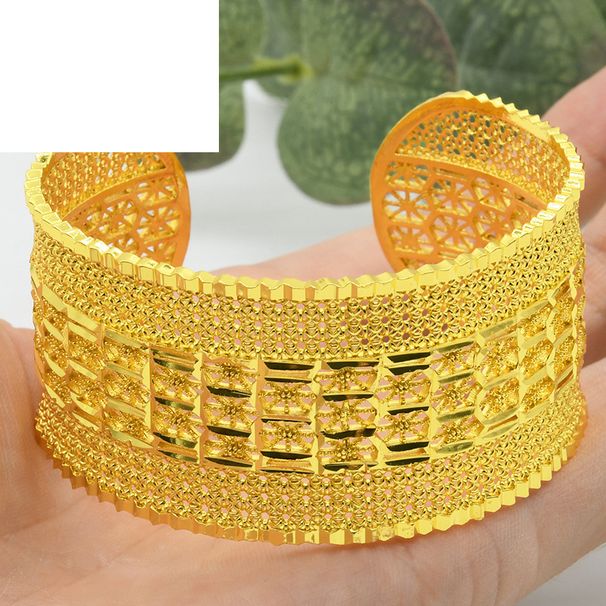 Bangles open copper bracelet bridal wedding hollow bracelet Middle Eastern women's sand gold jewelry bracelet jewelry wholesale_ipsvogv.com