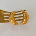 Real Gold Electroplated Titanium Steel Vintage Retro Embossed Moon Fold Earrings_ipsvogv.com