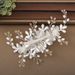 Elegant Floral Pearl Hair Comb For Women - Vintage Bridal Hair Accessory With Handcrafted Details, Perfect For Weddings And Special Occasions_ipsvogv.com
