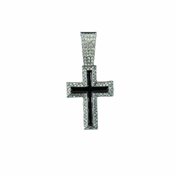 Hot Selling Black Drip Oil Cross Alloy Pendant, Hip-hop Men's Cuban Chain, Personalized And Simple_ipsvogv.com
