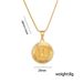 Fashionable 12 Zodiac Symbols Letter Image Graphic Smooth Face Pendant Titanium Steel Necklace_ipsvogv.com