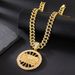 Jewelry hip hop Da Vinci round pendant with diamond personality Cuban chain accessories_ipsvogv.com